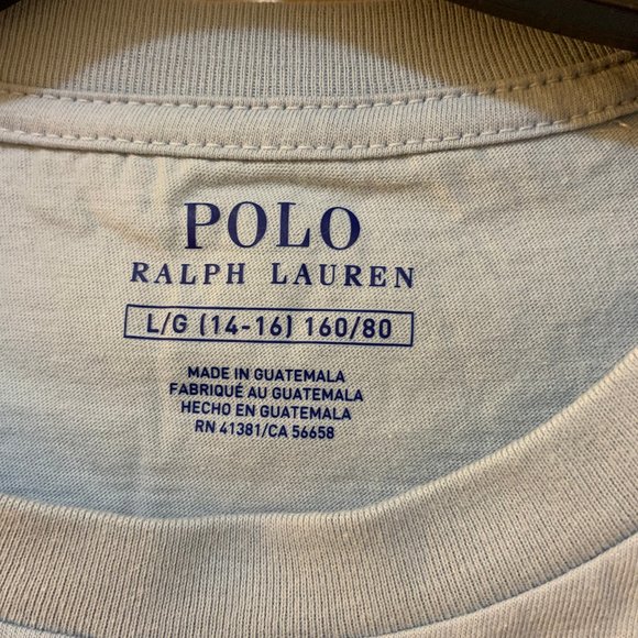 Boy's Polo Ralph Lauren LS light blue pocket tee - Picture 2 of 5